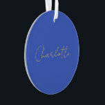 Ornamento Cor Dourada da caligrafia Nome Personalizado Real<br><div class="desc">Se você está procurando uma design simples,  legível e minimalista,  é para você.</div>