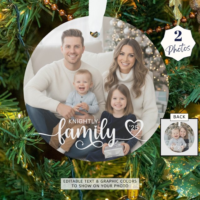 Ornamento Cor Personalizada do Nome do Coração Fotográfico d (Criador carregado)