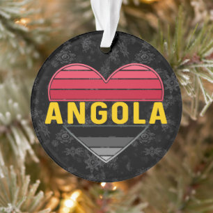 Ornamento Coração angolano, adoro o Natal de Angola