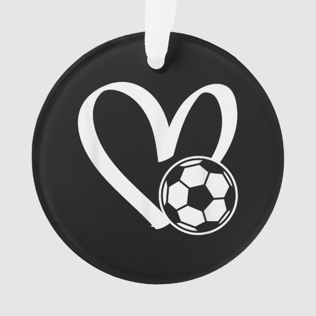 Ornamento Coração da Bola do Futebol (Frente)