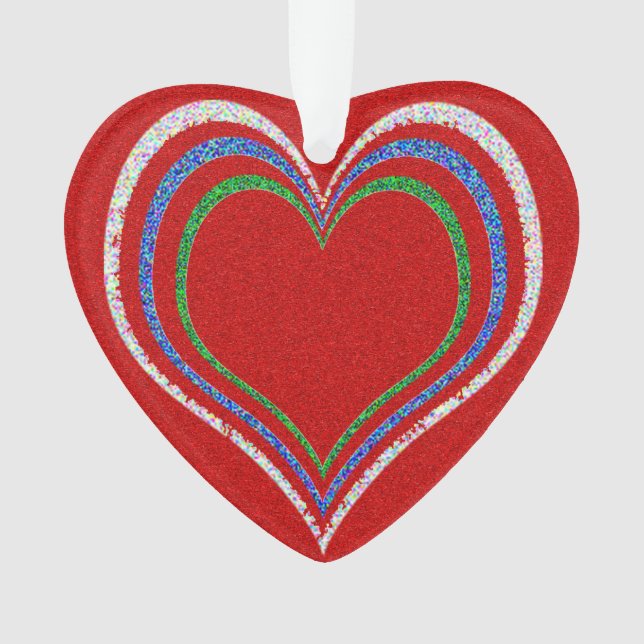 Ornamento Corações de Natal - (Frente)