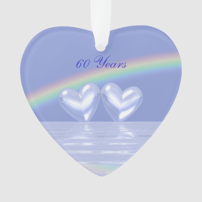 Ornamento Corações Diamantes do 60º Aniversário (Frente)