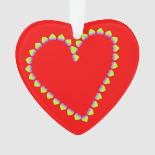 Ornamento Corações em forma de coração em vermelho