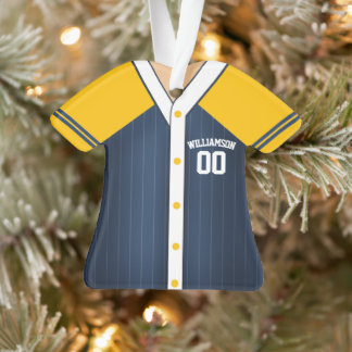 Ornamento Cores de Equipe Personalizadas Baseball Jersey