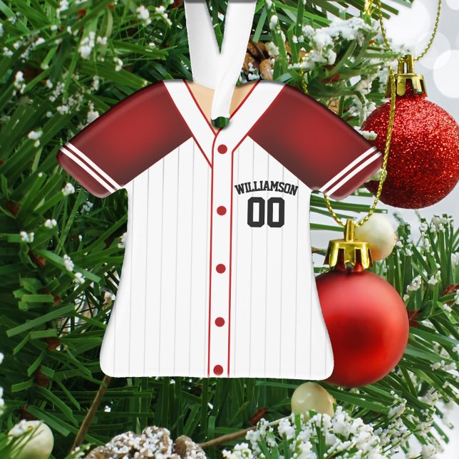Ornamento Cores de Equipe Personalizadas Baseball Jersey (Criador carregado)