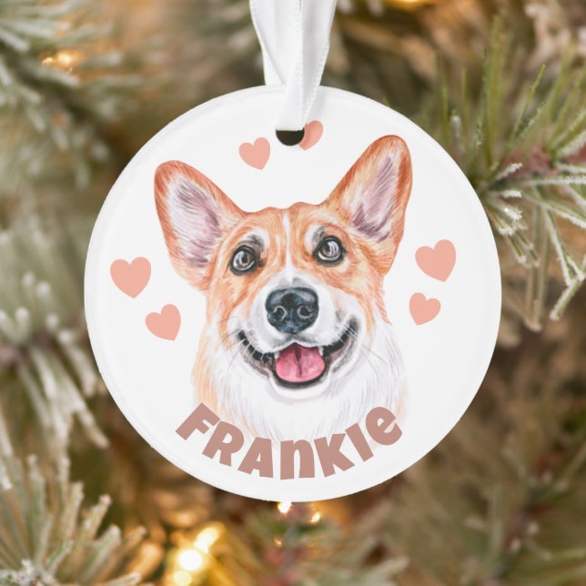 Ornamento Corgi Corgi Mãe Com Ilustração De Cachorro (Árvore)