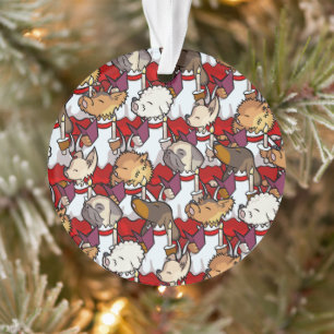 Ornamento Coro de Cães Engraçados Cantores de Natal Cartoon