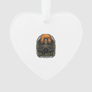 Ornamento Coroa de Asas de Demônio de Halloween Freira Lua L