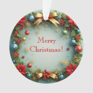 Ornamento Coroa de Natal com Poinsettias
