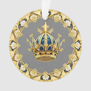 Ornamento Coroa Dourada Elegante