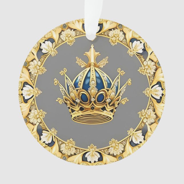 Ornamento Coroa Dourada Elegante (Frente)