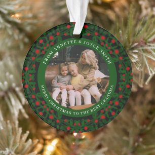 Ornamento Coroa elegante da avó foto Natal