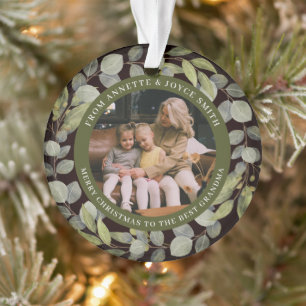 Ornamento Coroa elegante da avó foto Natal