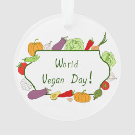 Ornamento Corte Minimalista do Dia Mundial da Vegetariana