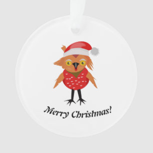 Ornamento Coruja de Natal Bonita