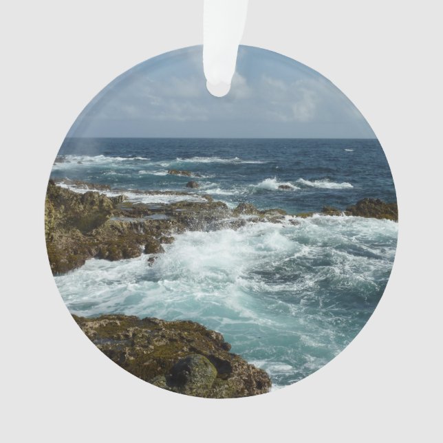 Ornamento Costa Rocky de Aruba e Oceano Azul (Frente)