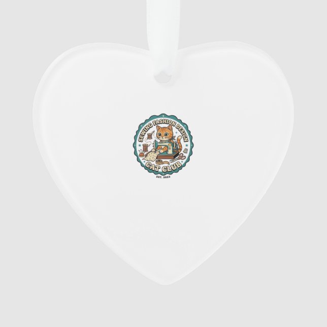 Ornamento Costura Design de Moda Gato Presente para Amantes  (Frente)