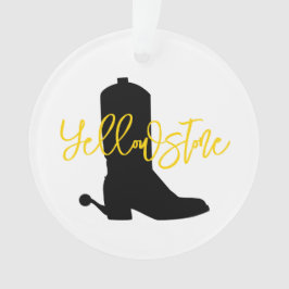 Ornamento Cowboy Boot Silhoule NAME Yellow bandana Western