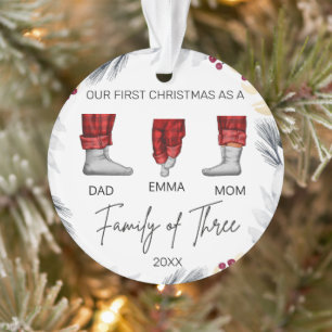 Ornamento Cozy Pajama Nossa Primeira Família de Natal das Tr