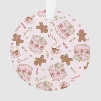 Ornamento Cozy Pink Pastel Cake & Bow Christmas Apron