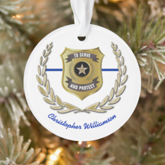 Ornamento Crachá do policial personalizado