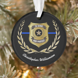 Ornamento Crachá do policial personalizado
