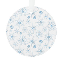 Crânio assustador Creepmas Flocos de Natal brancos