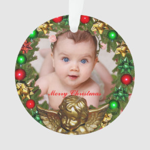 Ornamento Crie a sua própria foto de bebê de Natal