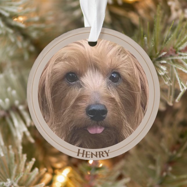 Ornamento Crie seu próprio cão Foto personalizada Pet Puppy  (Árvore)