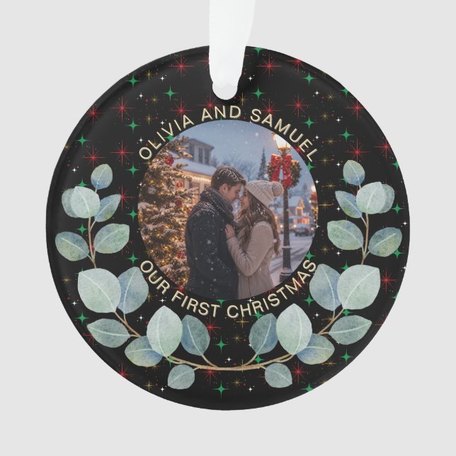 Ornamento Crie Seu Próprio Natal com Foto e Texto Personaliz (Frente)