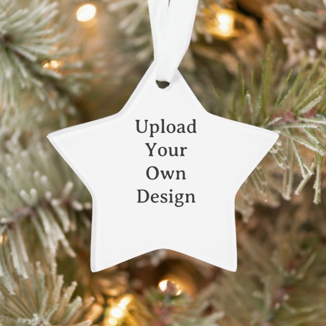 Ornamento Crie Sua Própria Estrela Acrílica Simples Personal (Árvore)