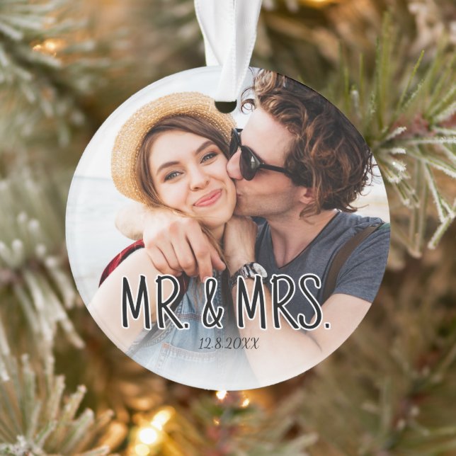 Ornamento Crie Sua Própria Foto de Casal Personalizada (Árvore)