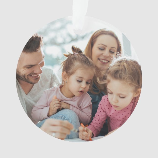 Ornamento Crie Sua Própria Foto Personalizada em Duas Faces (Frente)