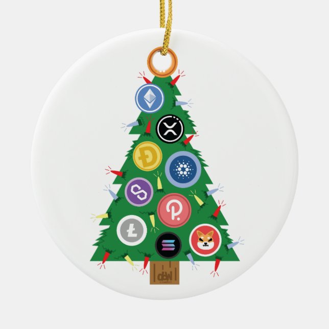 Ornamento Criptomoeda de Árvore de Natal Crypto (Frente)