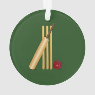 Ornamento Críquete - Wicket, bastão e bola