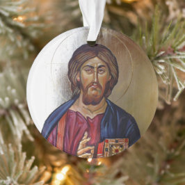Ornamento Cristo Pantocrator E Santo Mary Theotokos