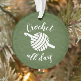Ornamento Crochet All Day ・ Yarn Ball & Hook Artesanato