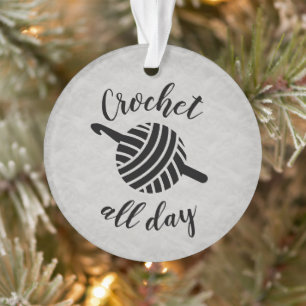 Ornamento Crochet o dia inteiro • Artesanatos da bola & do
