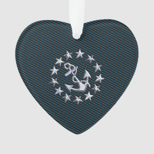 Ornamento Cromo Azul Como Iate Flag Grille Automotive