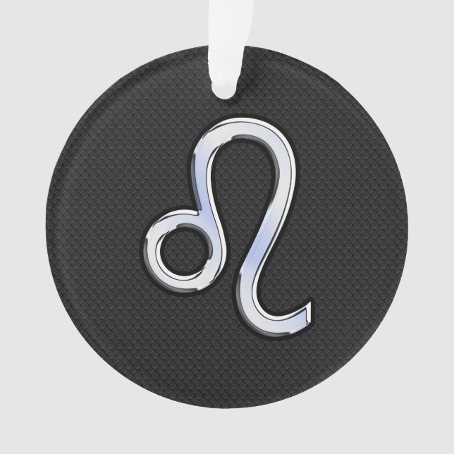 Ornamento Cromo como Leo Zodiac Sinal na pele de cobra (Frente)