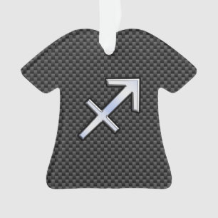 Ornamento Cromo Como Sagitário Sinal Impressão de Fibra Ca