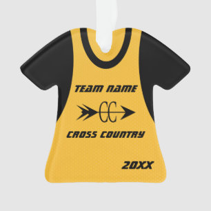 Ornamento Cross Country Dourado Sports Jersey com Foto