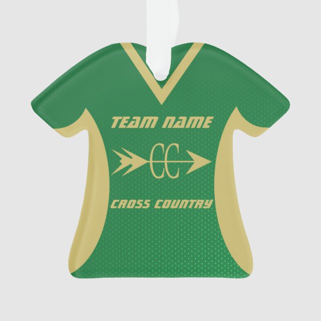Ornamento Cross Country Green and Dourado Sports Jersey (Frente)