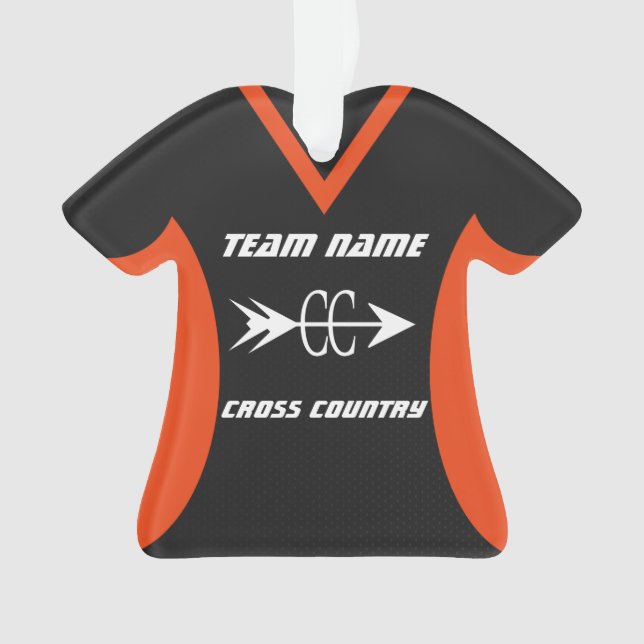 Ornamento Cross Country Orange Black Sports Jersey (Frente)