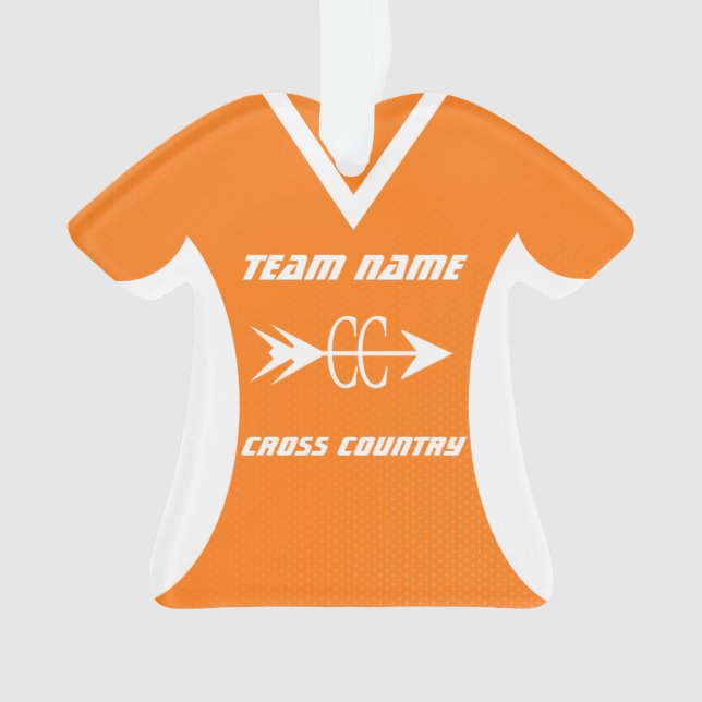 Ornamento Cross Country Orange Sports Jersey Foto (Frente)