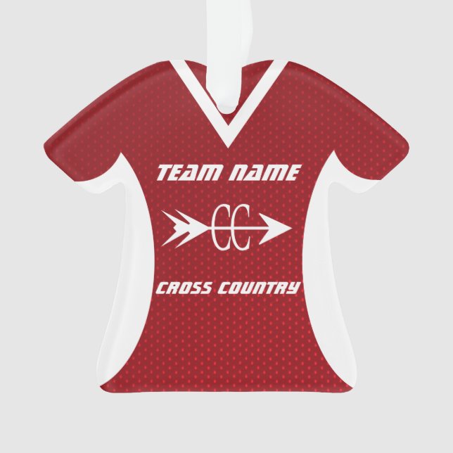 Ornamento Cross Country Red Sports Jersey Foto (Frente)