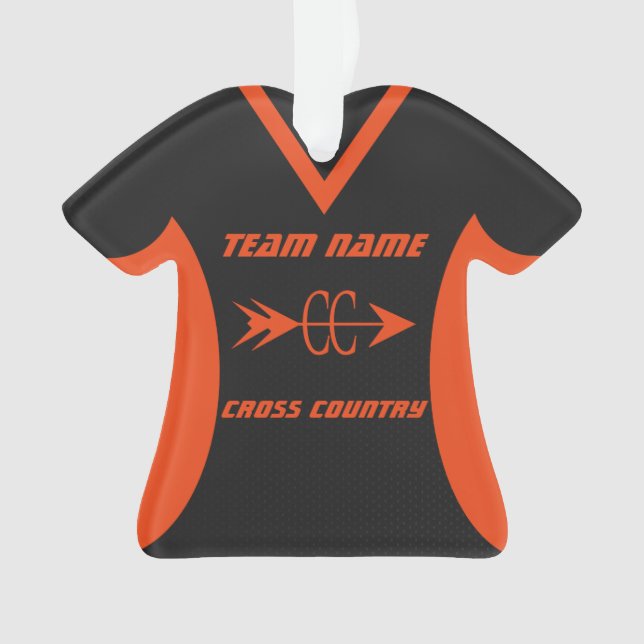 Ornamento Cross Country Sports Jersey Orange e Black (Frente)