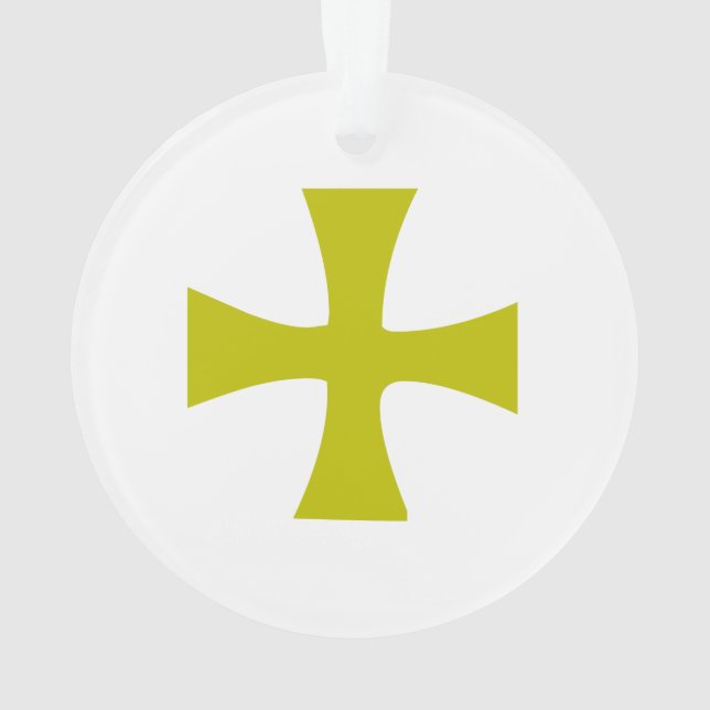 Ornamento Cruz Bizantina de Ouro Falso (Verso)