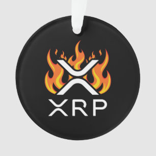 Ornamento Cryptocurrency XRP Crypto Orange Flames Fire Melt