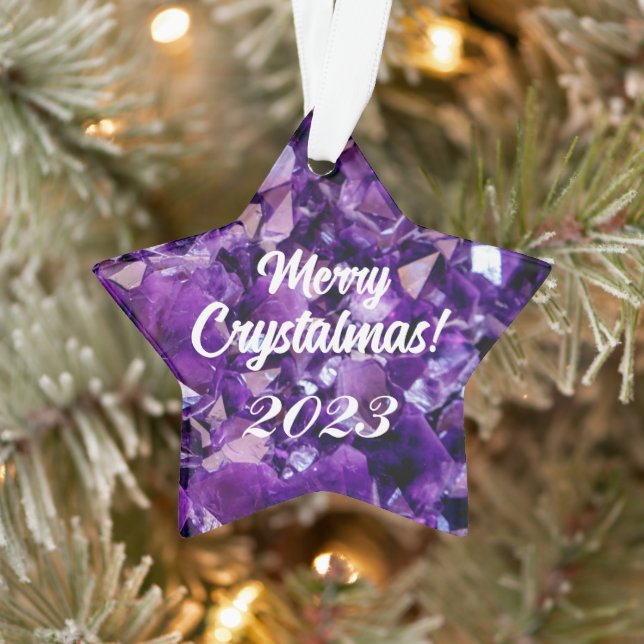 Ornamento Crystalmas 2023 Purple Ametyst Crystalmas da feliz (Árvore)